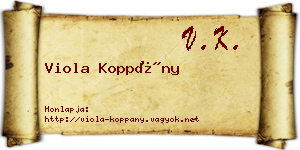 Viola Koppány névjegykártya